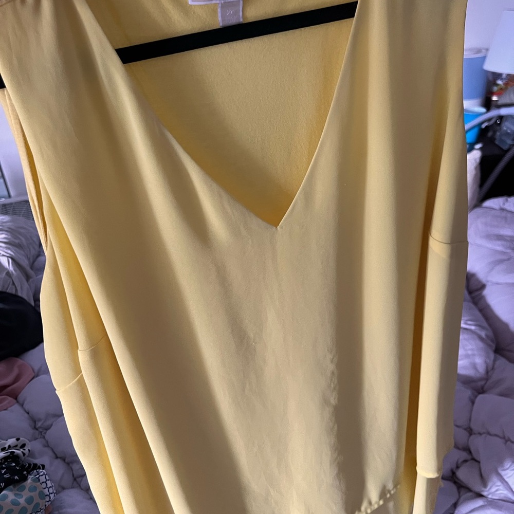Yellow V-Neck Women's Top